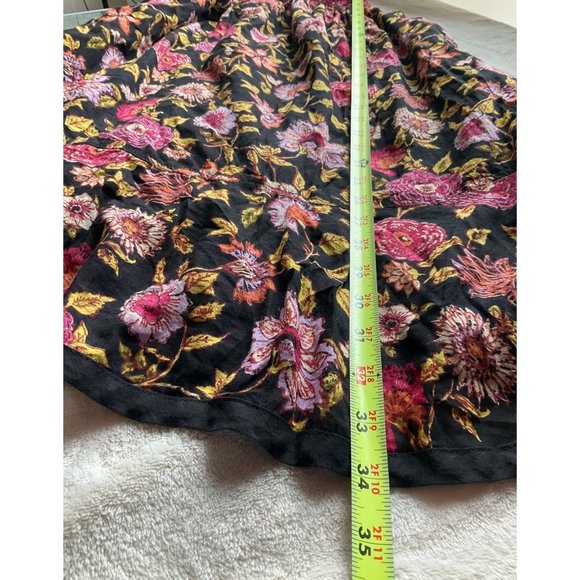 Free People size XS Oh Baby Dark floral smocked boho relaxed mini dress - Picture 6 of 10